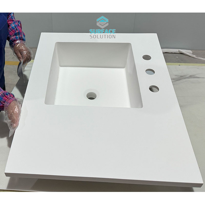 integrated solid surface sink