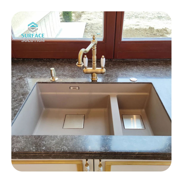 Modified Acrylic Solid Surface Slab for Kitchen Island Top Artificial Stone Sheet