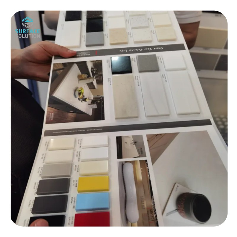 Solid Surface 6mm 12mm 30mm Solid Surface Slab Sheet Customize Modified Acrylic Solid Surface