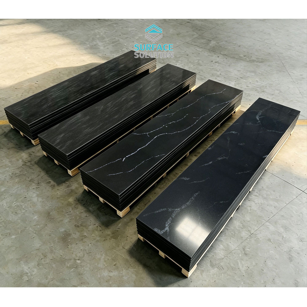 Hot selling in the United States Artificial Stone Black Marble Pattern 12mm Composite Pmma Acrylic Solid Surface for Kitchen Benchtop